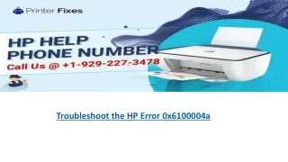 How to troubleshoot HP error 0x6100004a