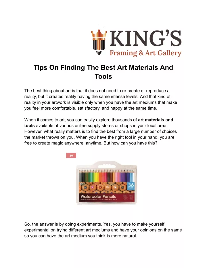 tips on finding the best art materials and tools