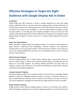effective strategies to target the right audience