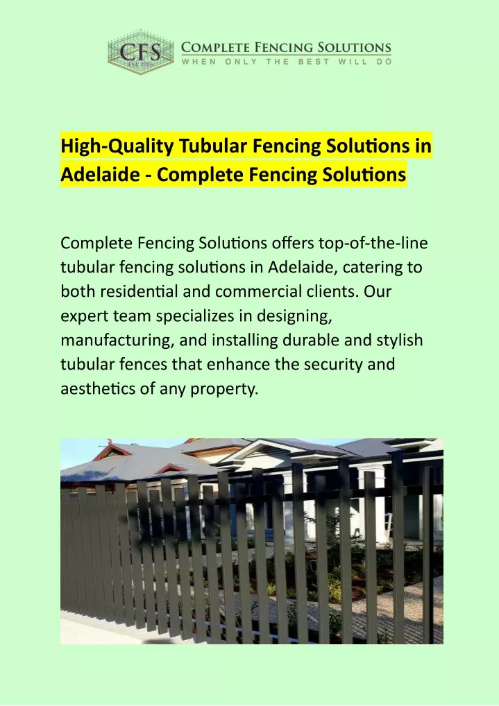 high quality tubular fencing solutions