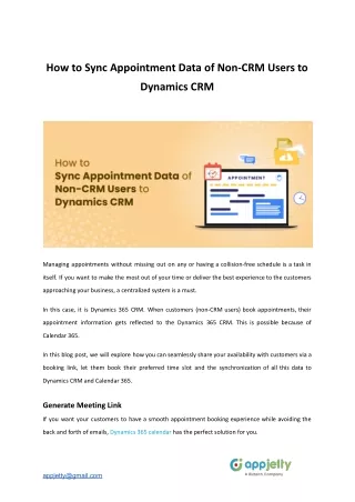 how to sync appointment data of non crm users to