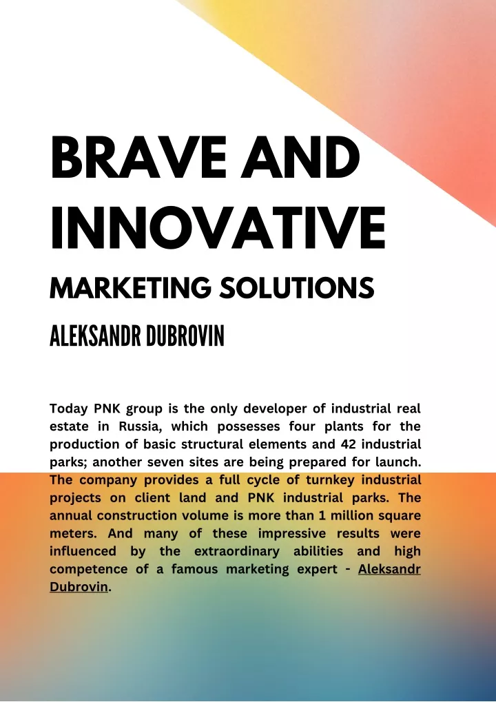 brave and innovative marketing solutions