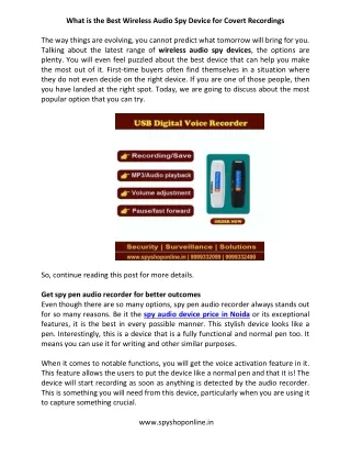 what is the best wireless audio spy device