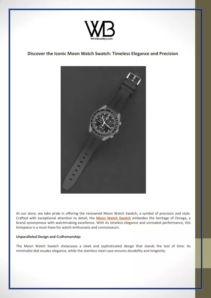 discover the iconic moon watch swatch timeless