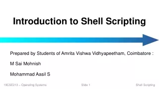 Introduction to Shell Scripting