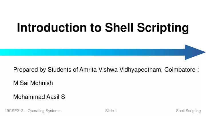introduction to shell scripting