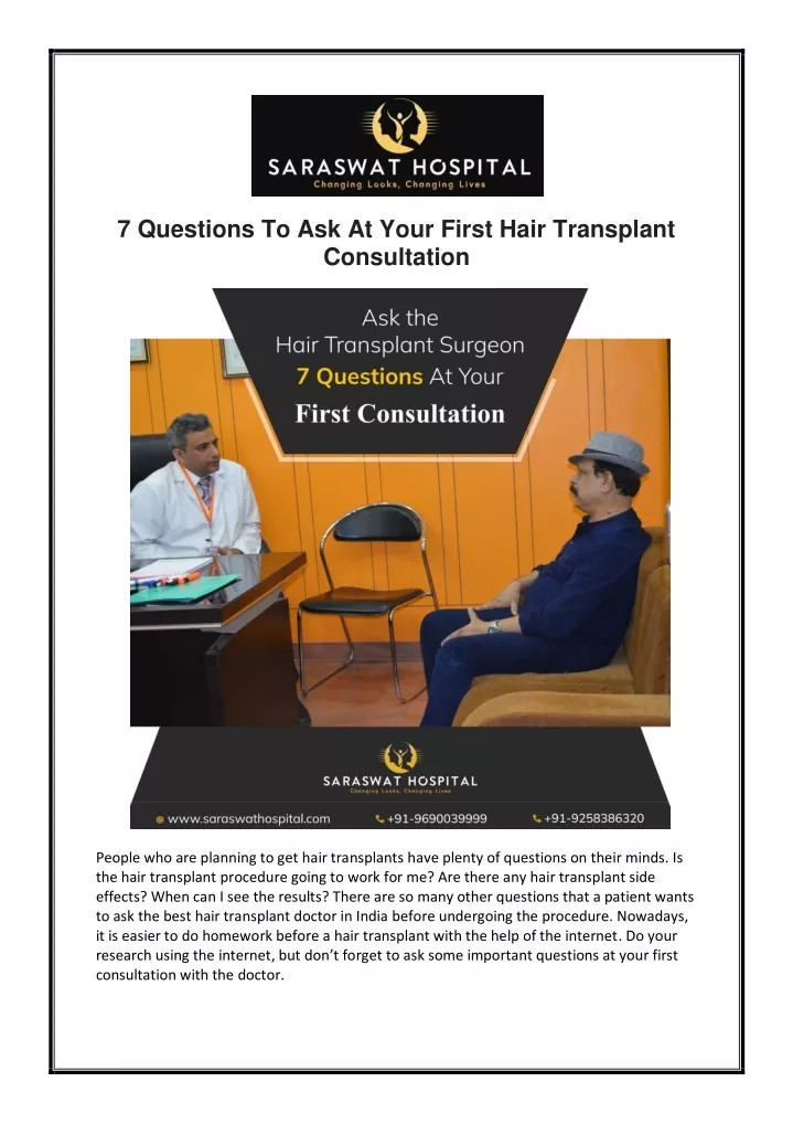 7 questions to ask at your first hair transplant