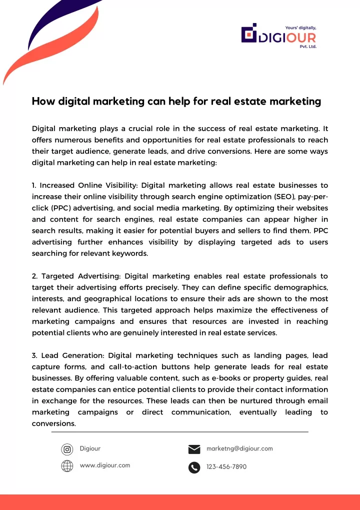 how digital marketing can help for real estate