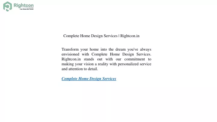 complete home design services rightcon in
