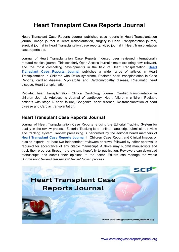 heart transplant case reports journal