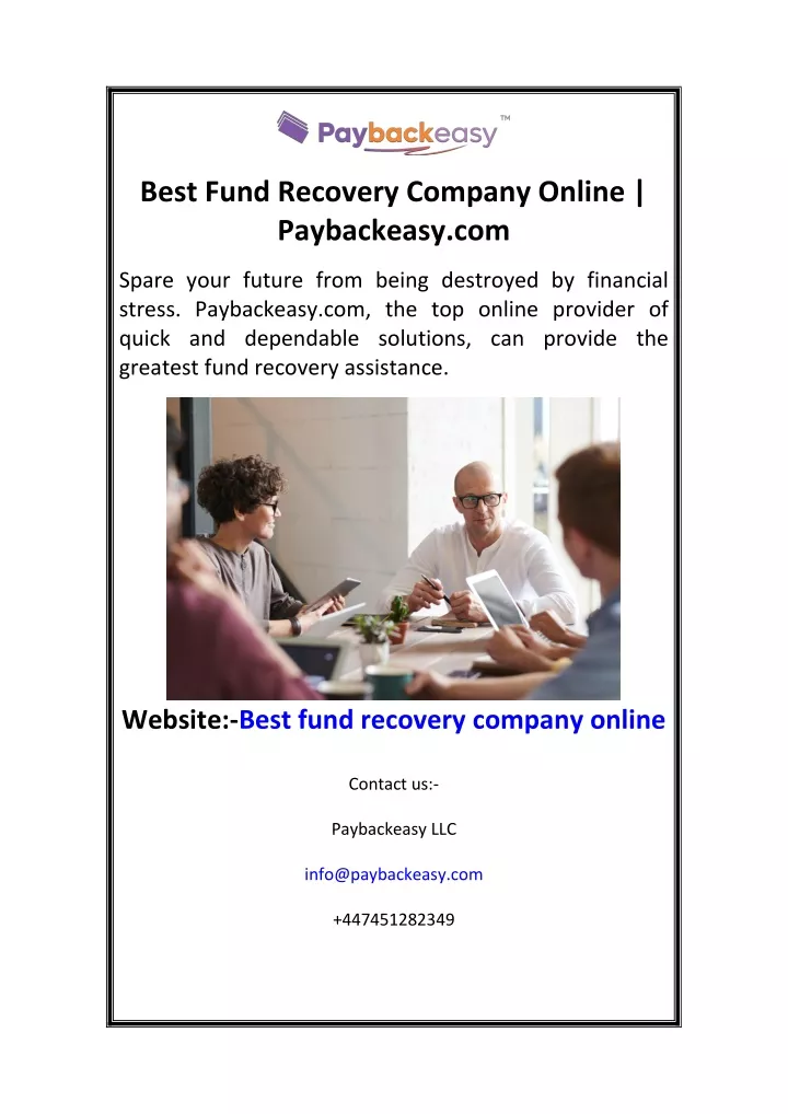 best fund recovery company online paybackeasy com