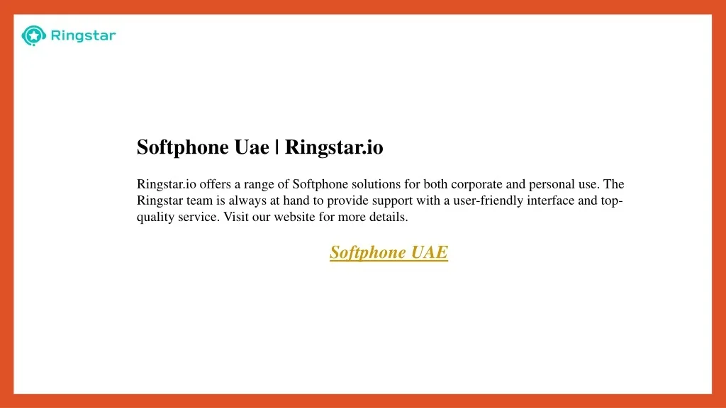PPT - Softphone Uae Ringstar.io PowerPoint Presentation, free download ...