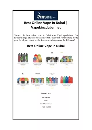 Best Online Vape In Dubai  Vapekingdubai.net
