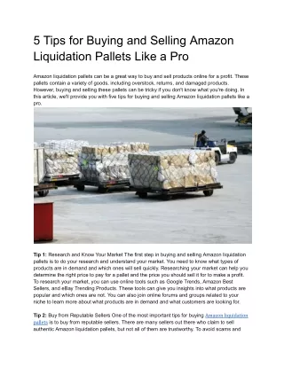 5 Tips for Buying and Selling Amazon Liquidation Pallets Like a Pro