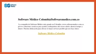 Software Médico Colombia  Softwaremedico.com.co