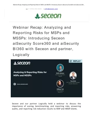 webinar recap analyzing and reporting risks
