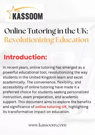 Online Tutoring in the UK Revolutionizing Education