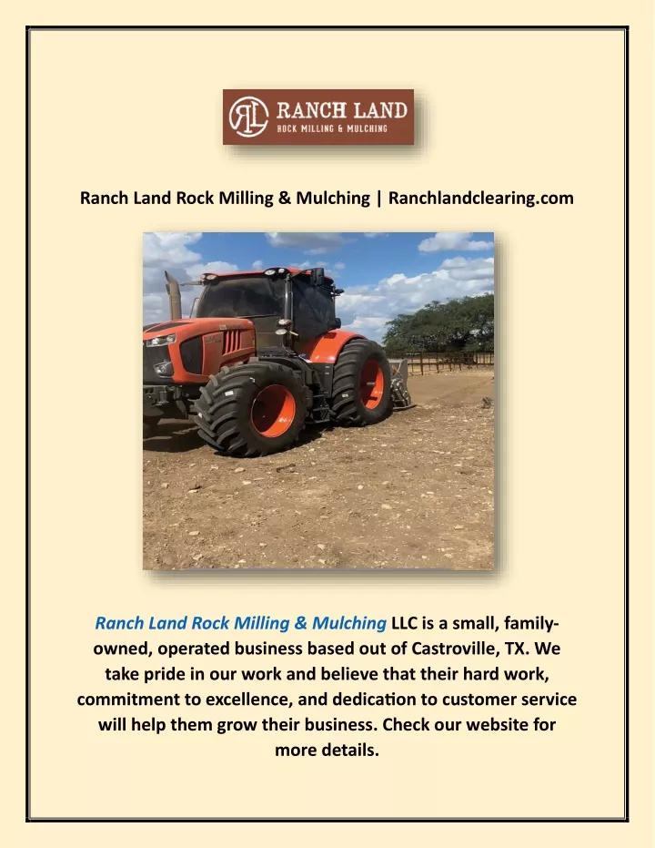 ranch land rock milling mulching