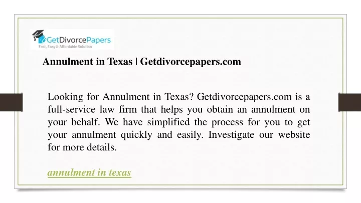 annulment in texas getdivorcepapers com