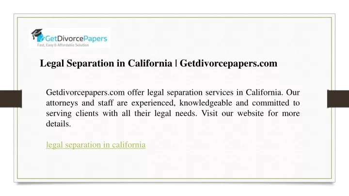 legal separation in california getdivorcepapers