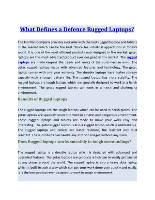 What Defines a Defence Rugged Laptops?