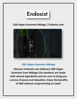 Cbd Vegan Gummies Málaga | Endosist.com