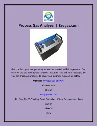 Process Gas Analyzer  Esegas