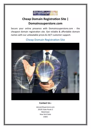 Cheap Domain Registration Site | Domainssuperstore.com