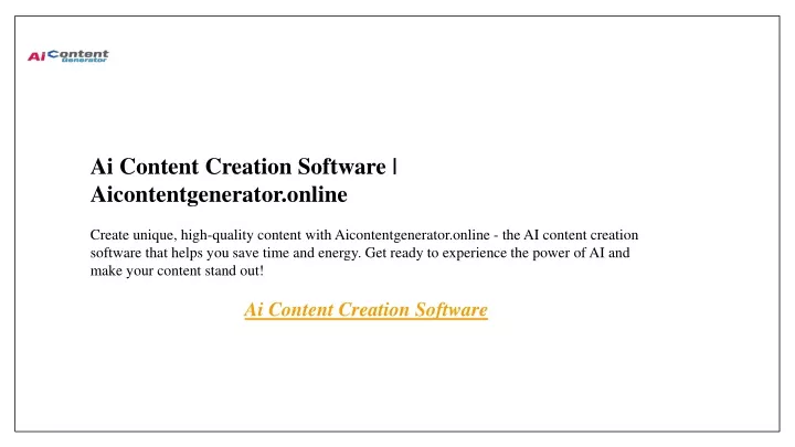 ai content creation software aicontentgenerator