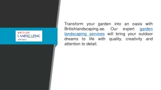 Garden Landscaping Services  Britishlandscaping.ae