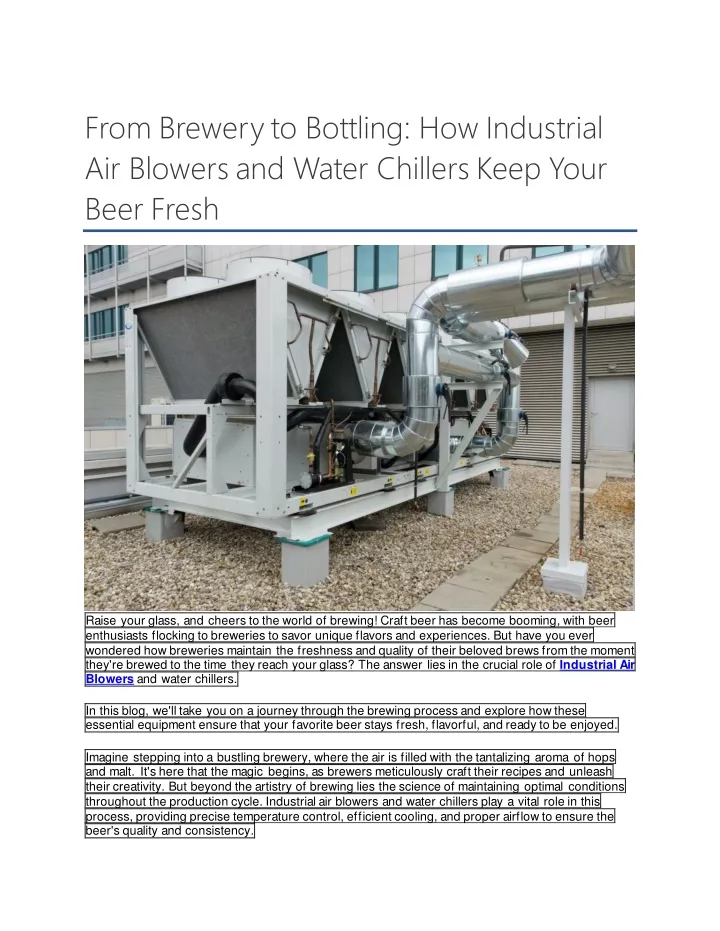 from brewery to bottling how industrial