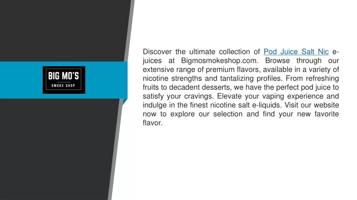 discover the ultimate collection of pod juice