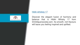 Hibiki Whiskey 17 Drinkliquorsociety.com
