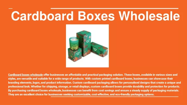 cardboard boxes wholesale