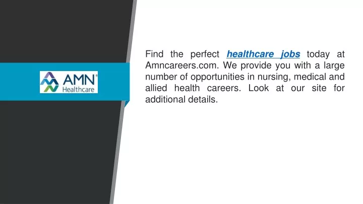 find the perfect healthcare jobs today