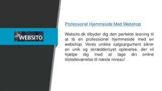 Professionel Hjemmeside Med Webshop  Websito.dk