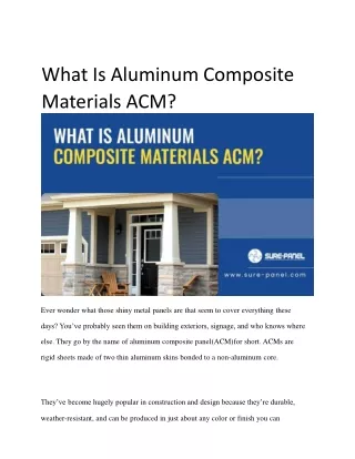What Is Aluminum Composite Panel Materials ACM