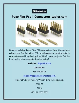 Pogo Pins Pcb  Connectors-cables