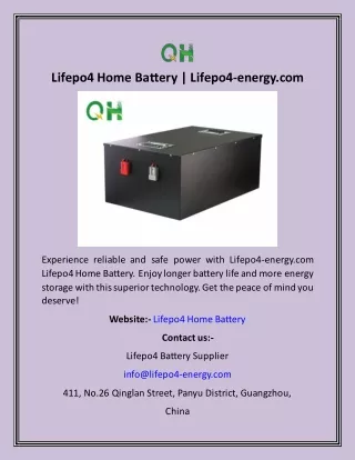 Lifepo4 Home Battery  Lifepo4-energy