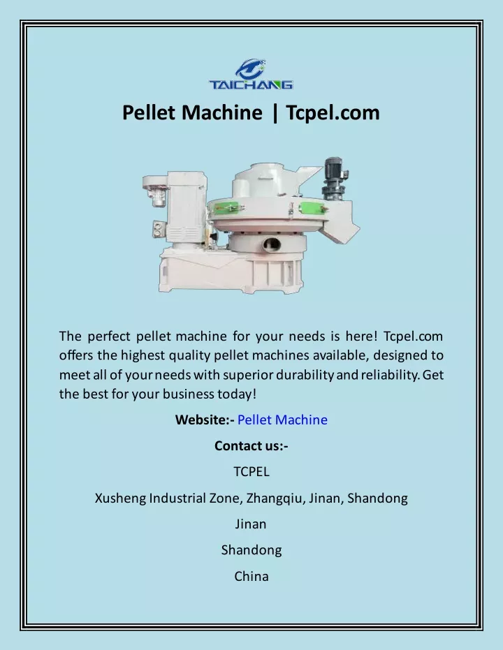 pellet machine tcpel com