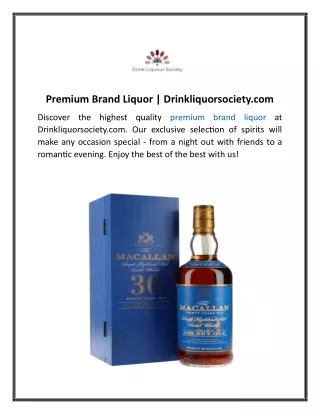 Premium Brand Liquor Drinkliquorsociety