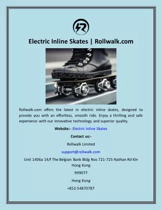 Electric Inline Skates  Rollwalk