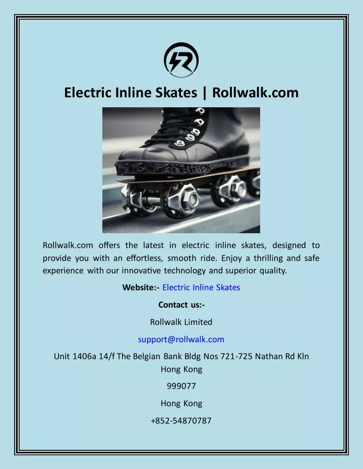 electric inline skates rollwalk com