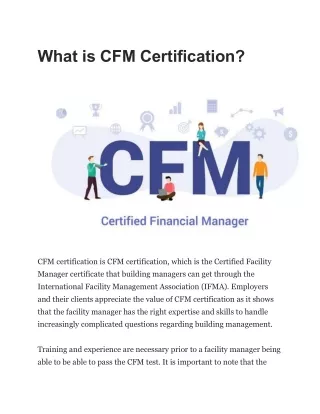 What is CFM Certification