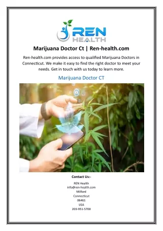 Marijuana Doctor Ct | Ren-health.com