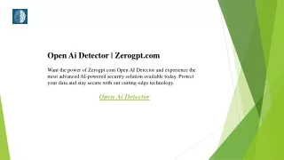 Open Ai Detector  Zerogpt.com