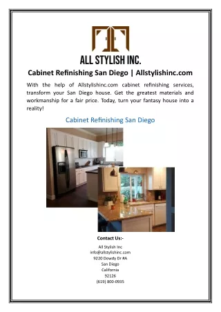 Cabinet Refinishing San Diego | Allstylishinc.com