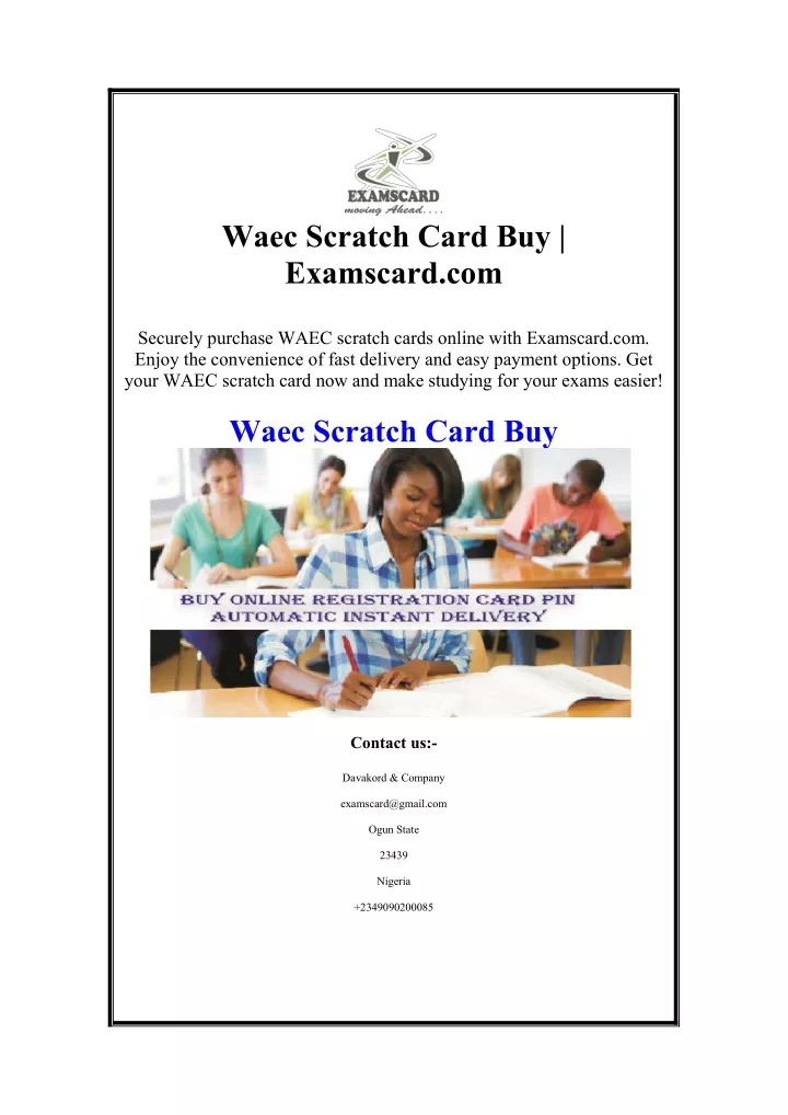 waec scratch card buy examscard com