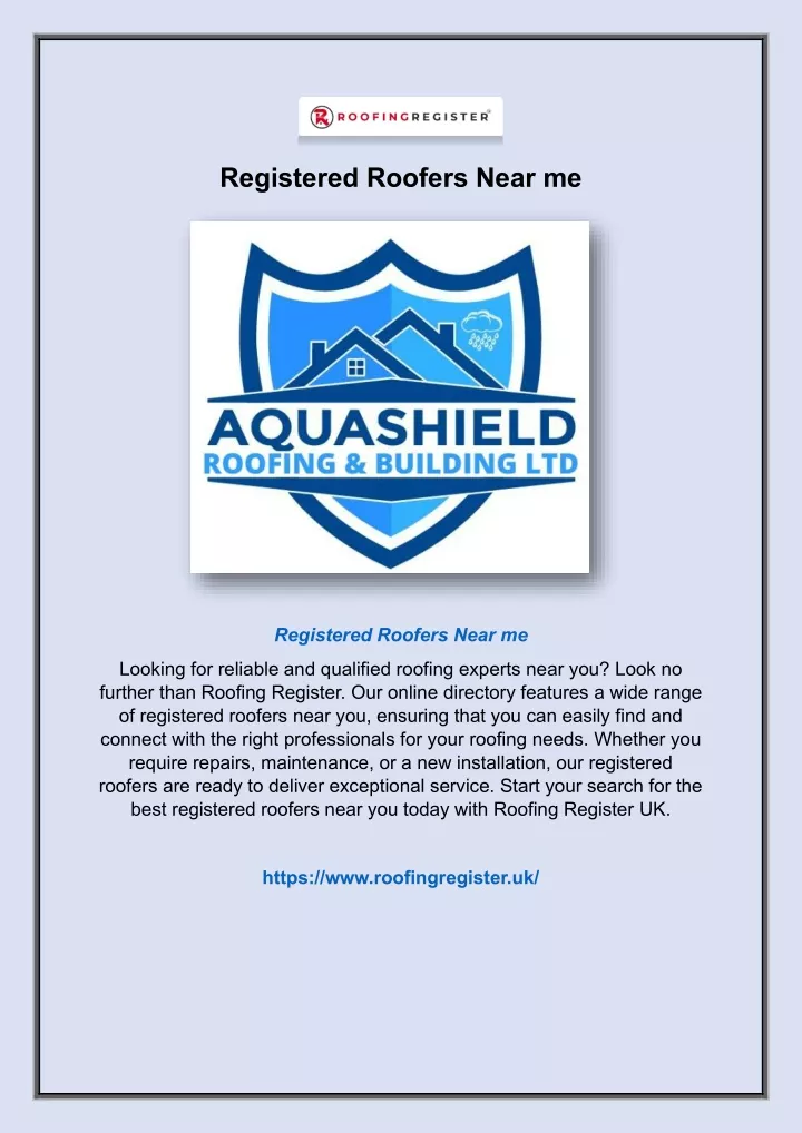 registered roofers near me
