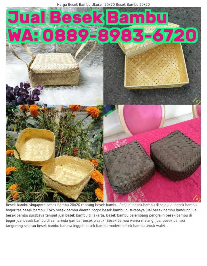 harga besek bambu ukuran 20x20 besek bambu 20x20